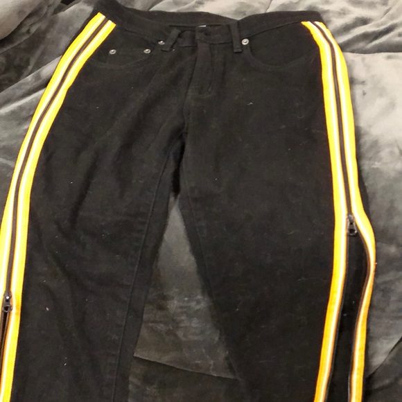 Carmar denim black zipper jeans with ribbon - Picture 2 of 2